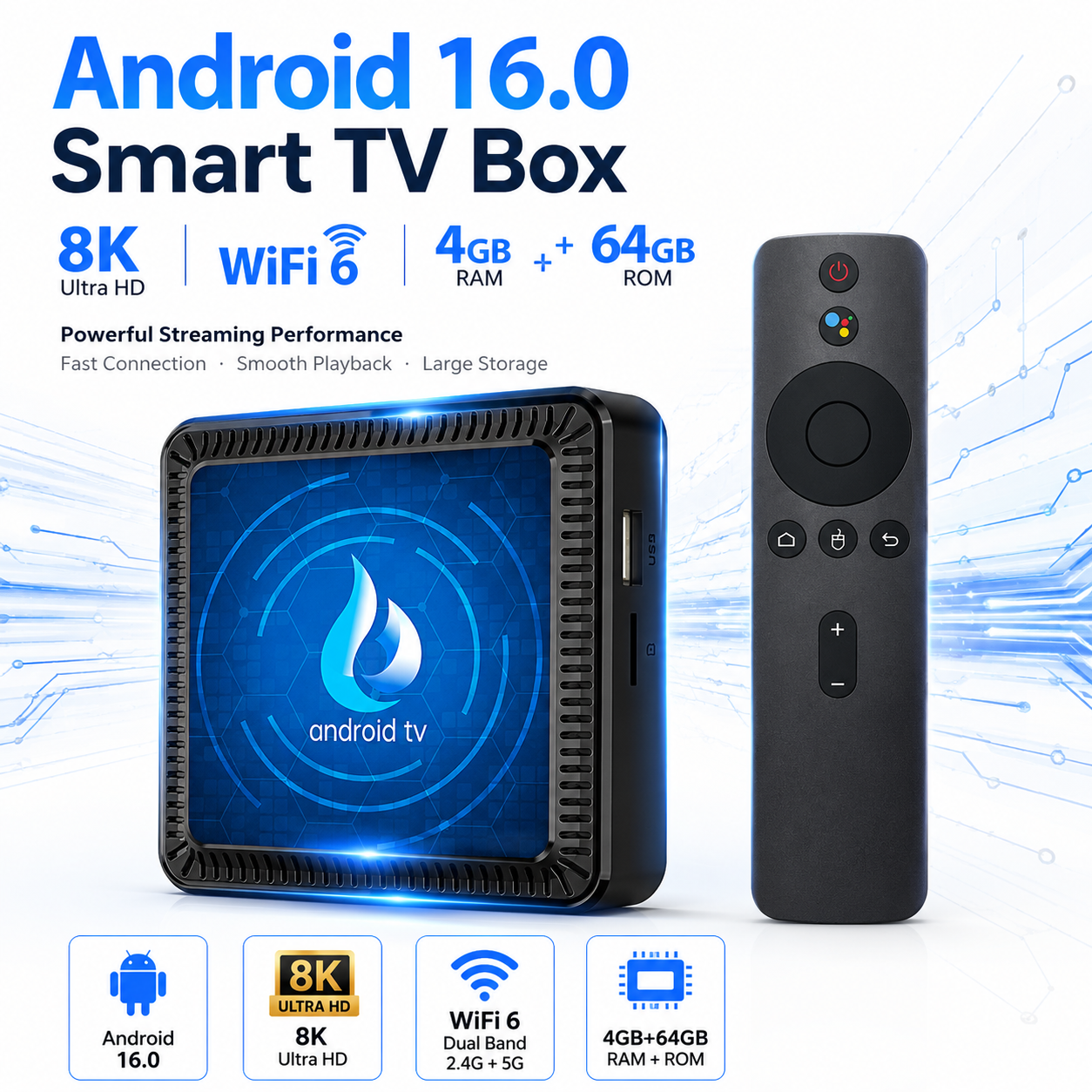 Home Cinema Media Player - Android 16.0 TV Box 8K Ultra