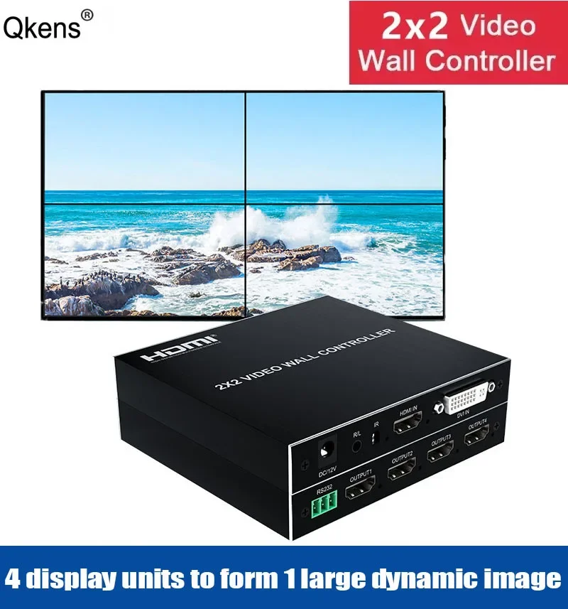 Home Cinema Video Processor - 4K 1080p 2x2 Video Wall Controller