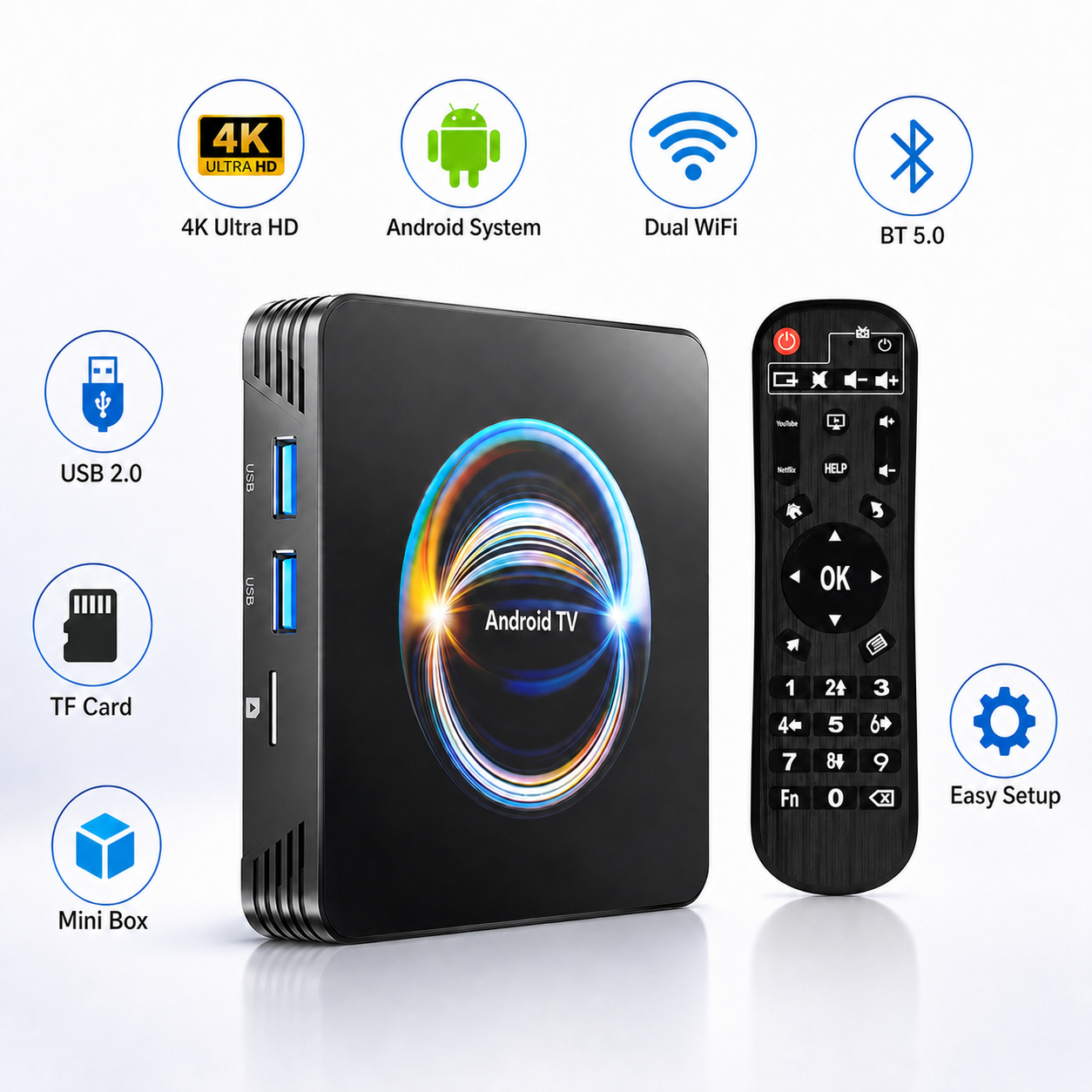 Home Cinema Media Player - Android TV Box 4K Ultra Smart