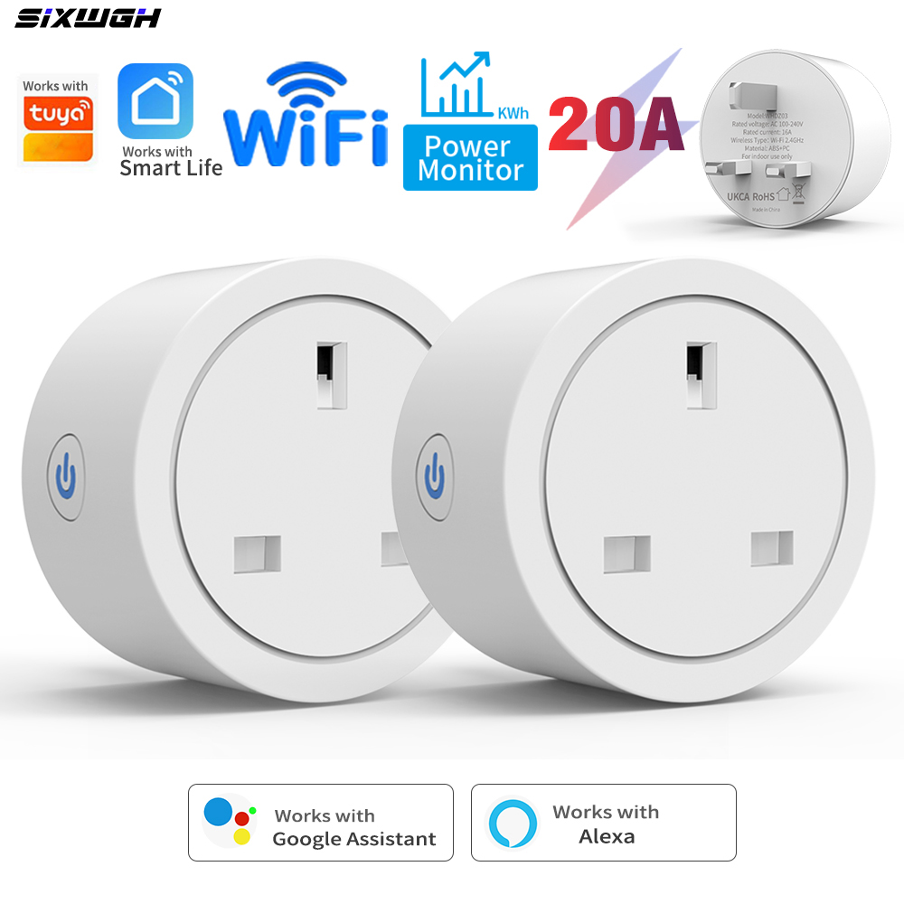 Home Cinema Alexa - 20A Tuya WiFi Smart UK Plug