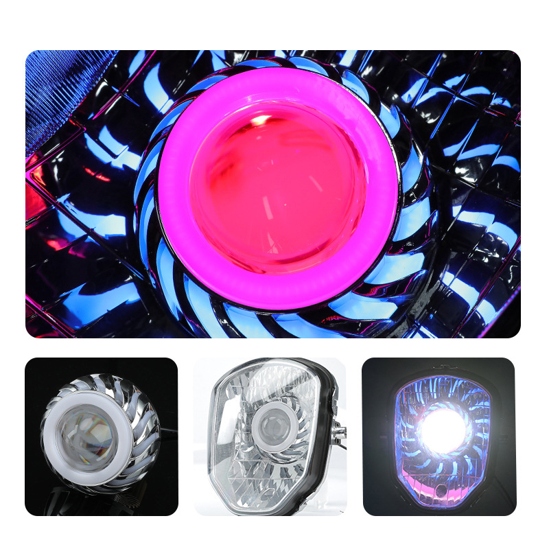 Projector Lamp Replacement - Multi Color Halo LED Motorcycle Headlight