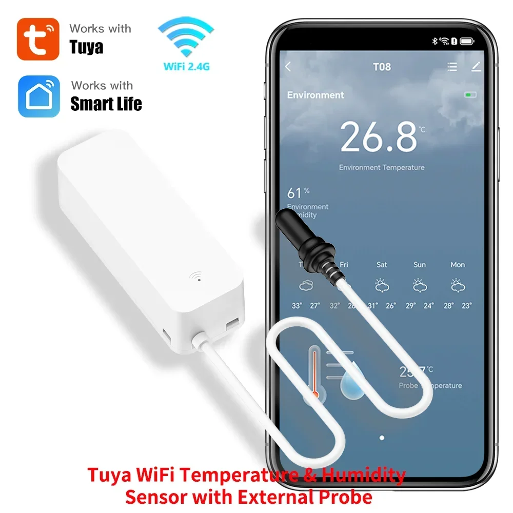 Home Cinema Alexa - Tuya WiFi Temperature Humidity Sensor With