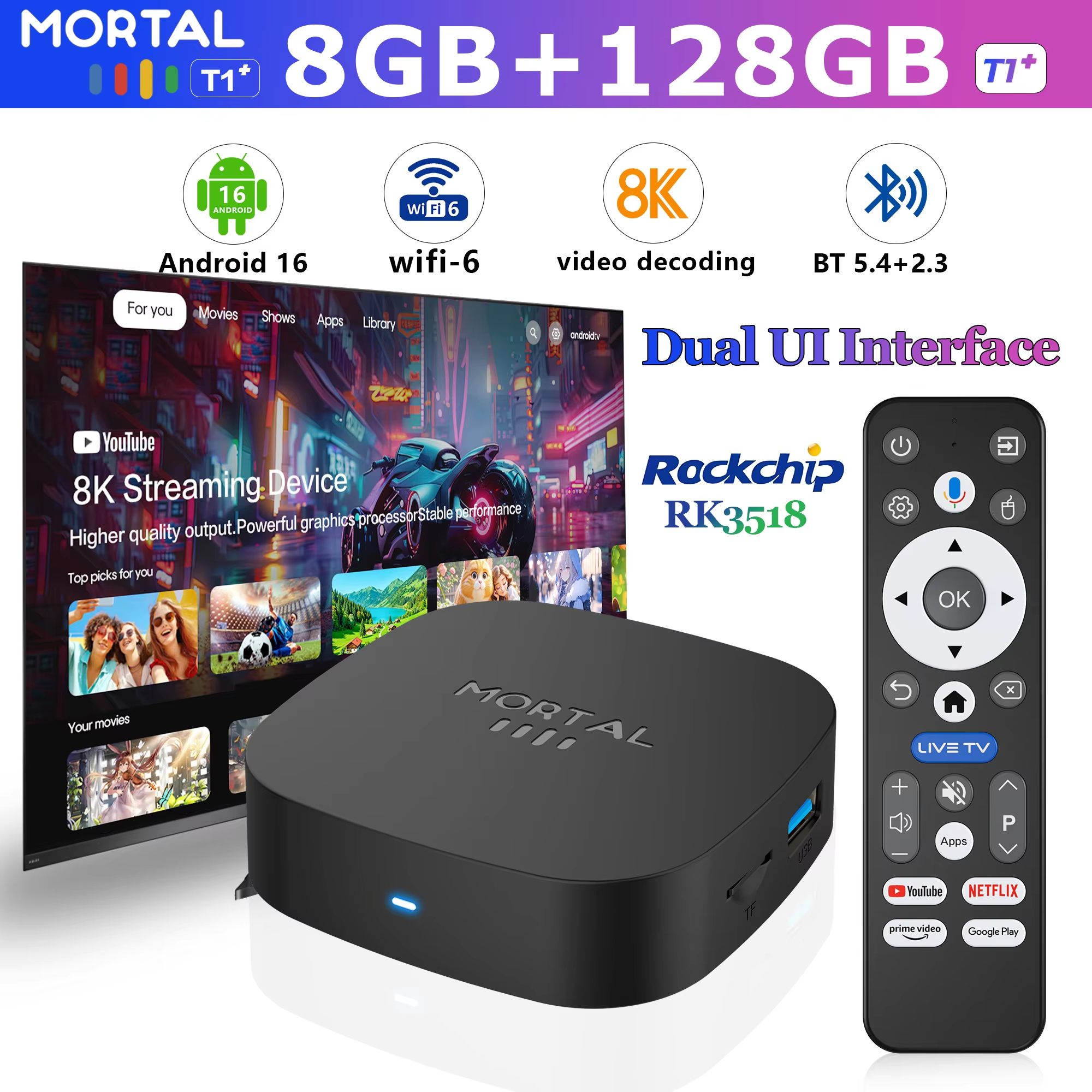 2026 New T1+ 8K HD TV Box Andr - огляд і ціна Home Cinema Media Player