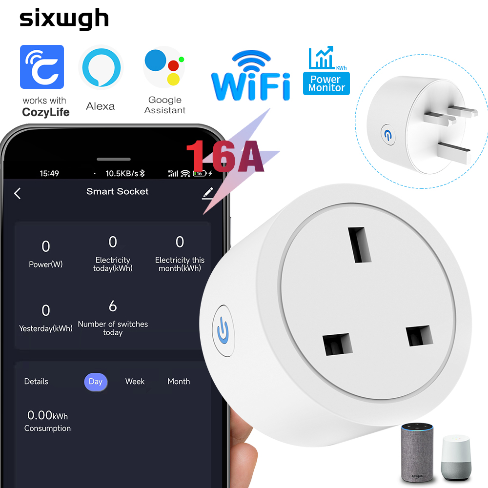 WiFi Smart Socket 16A UK plug  - огляд і ціна Home Cinema Alexa