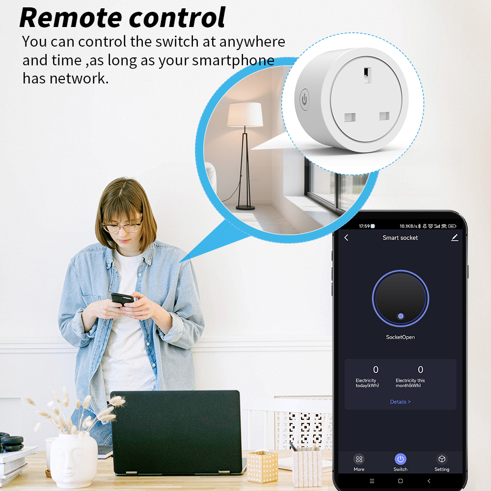 WiFi Smart Socket 16A UK plug  - огляд і ціна Home Cinema Alexa