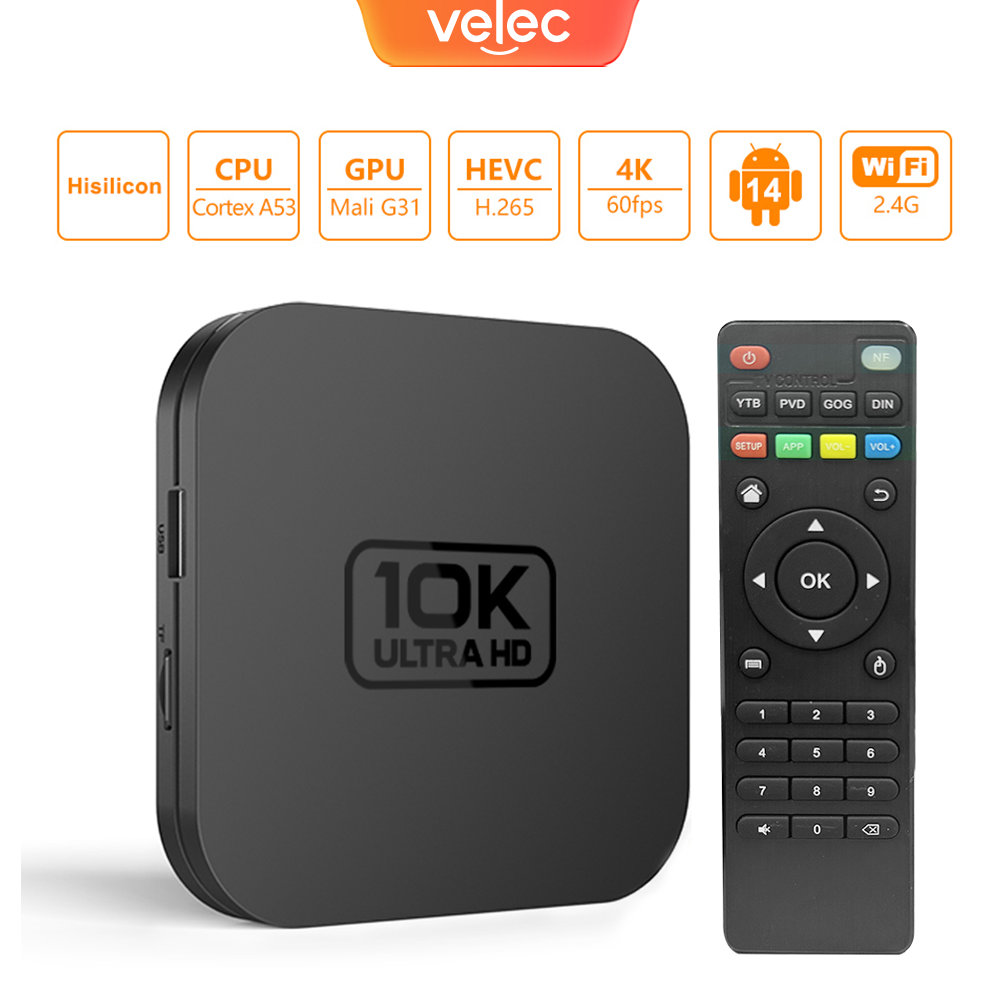Velec Smart TV Box Android 14  - огляд і ціна Home Cinema Media Player