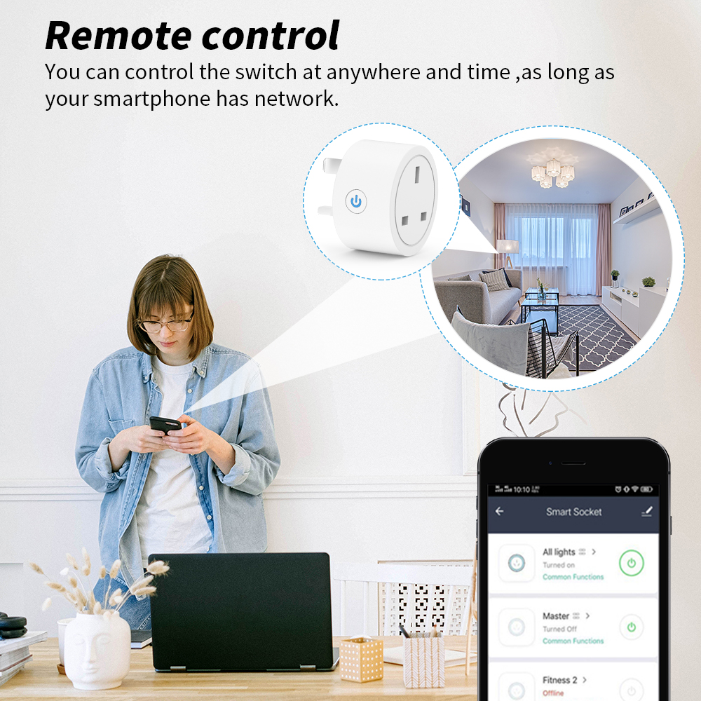20A Tuya WiFi Smart UK Plug So - огляд і ціна Home Cinema Alexa