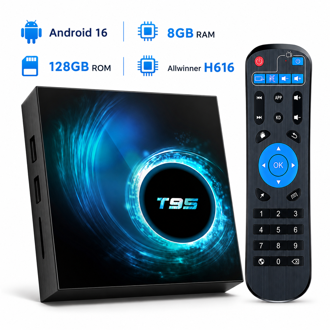 T95 Android 16 TV Box Allwinne - огляд і ціна Home Cinema Media Player