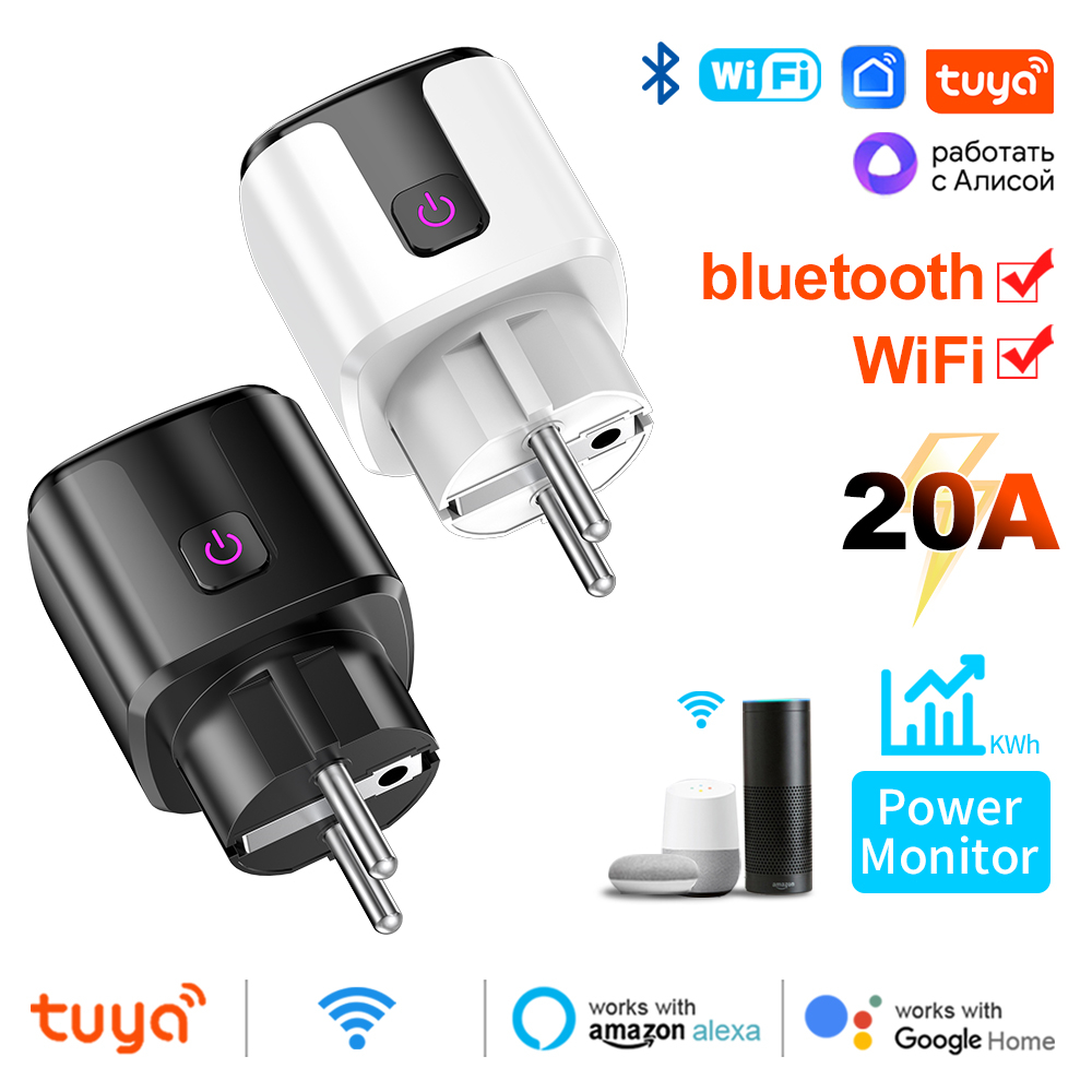 Tuya Smart 20A EU Plug WiFi+Bl - огляд і ціна Home Cinema Alexa