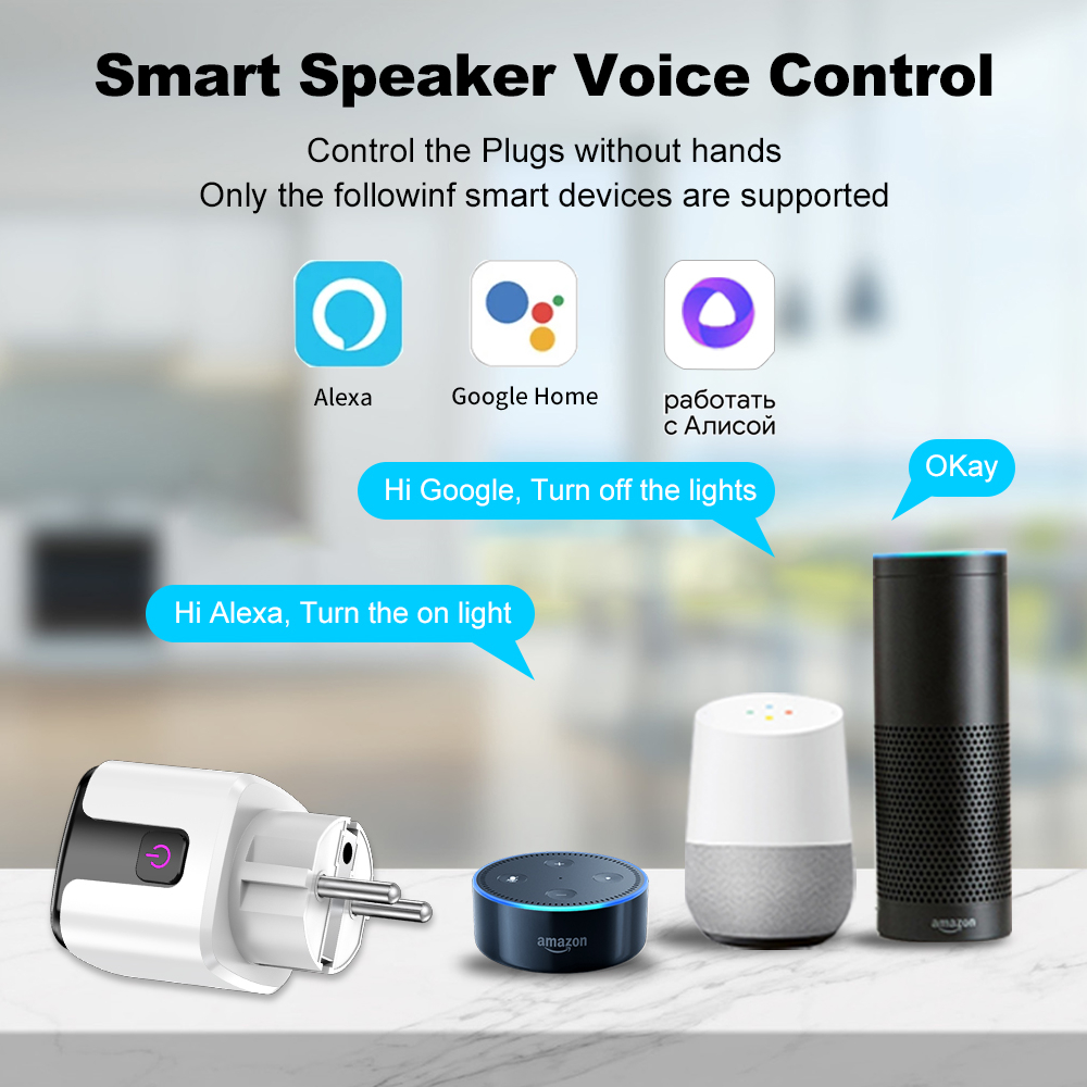 Tuya Smart 20A EU Plug WiFi+Bl - огляд і ціна Home Cinema Alexa