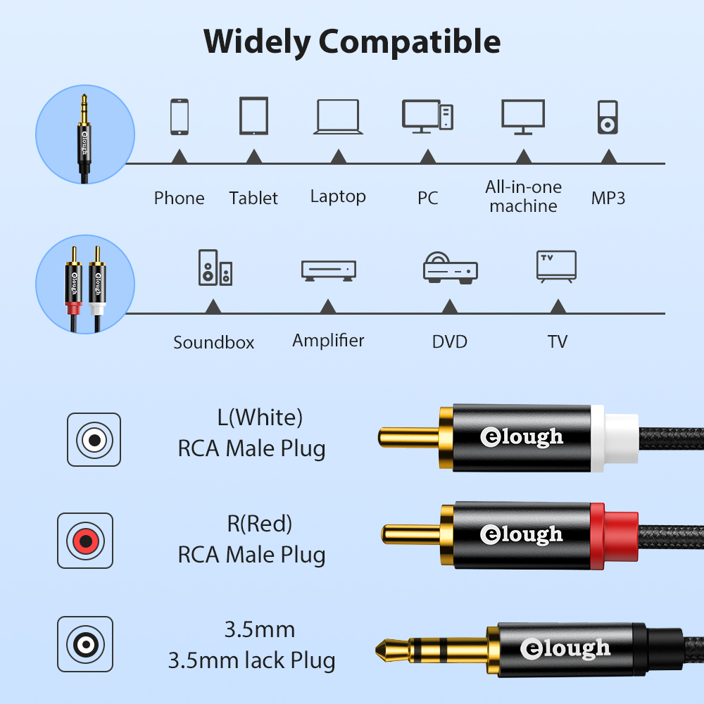 Elough RCA Cable AUX RCA Speak - огляд і ціна Home Cinema Ampli