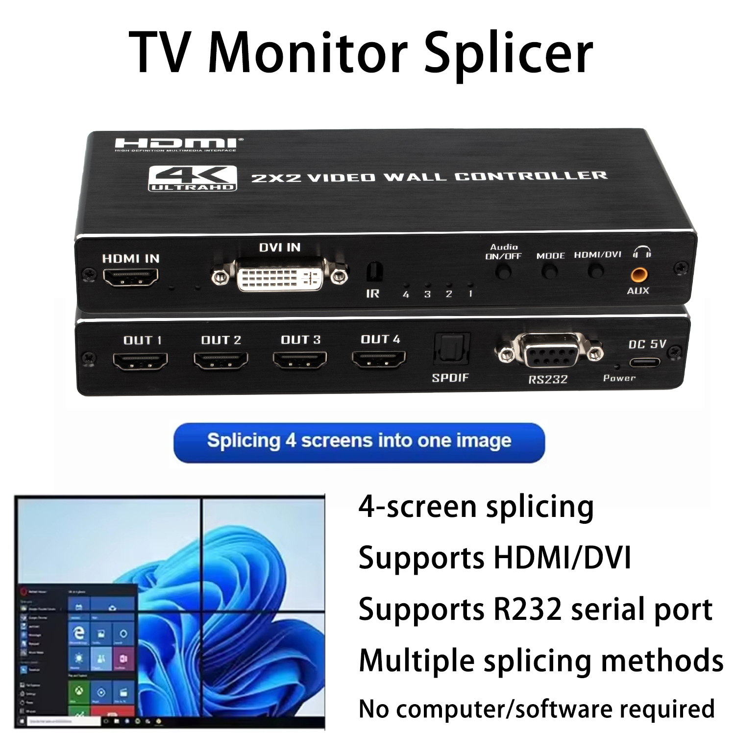 4K 2x2 Video Wall Controller T - огляд і ціна Home Cinema Video Processor