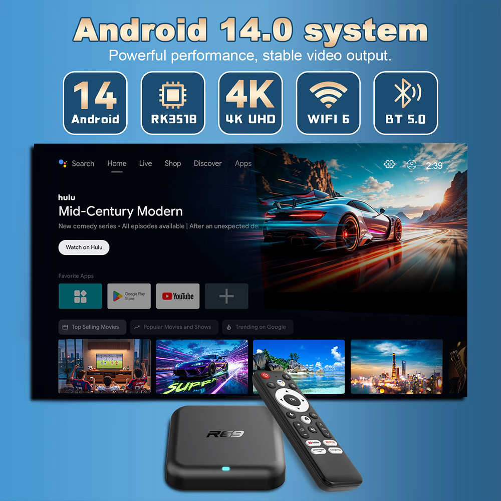 R69-1 Android 14 TV Box Rockch - огляд і ціна Home Cinema Media Player