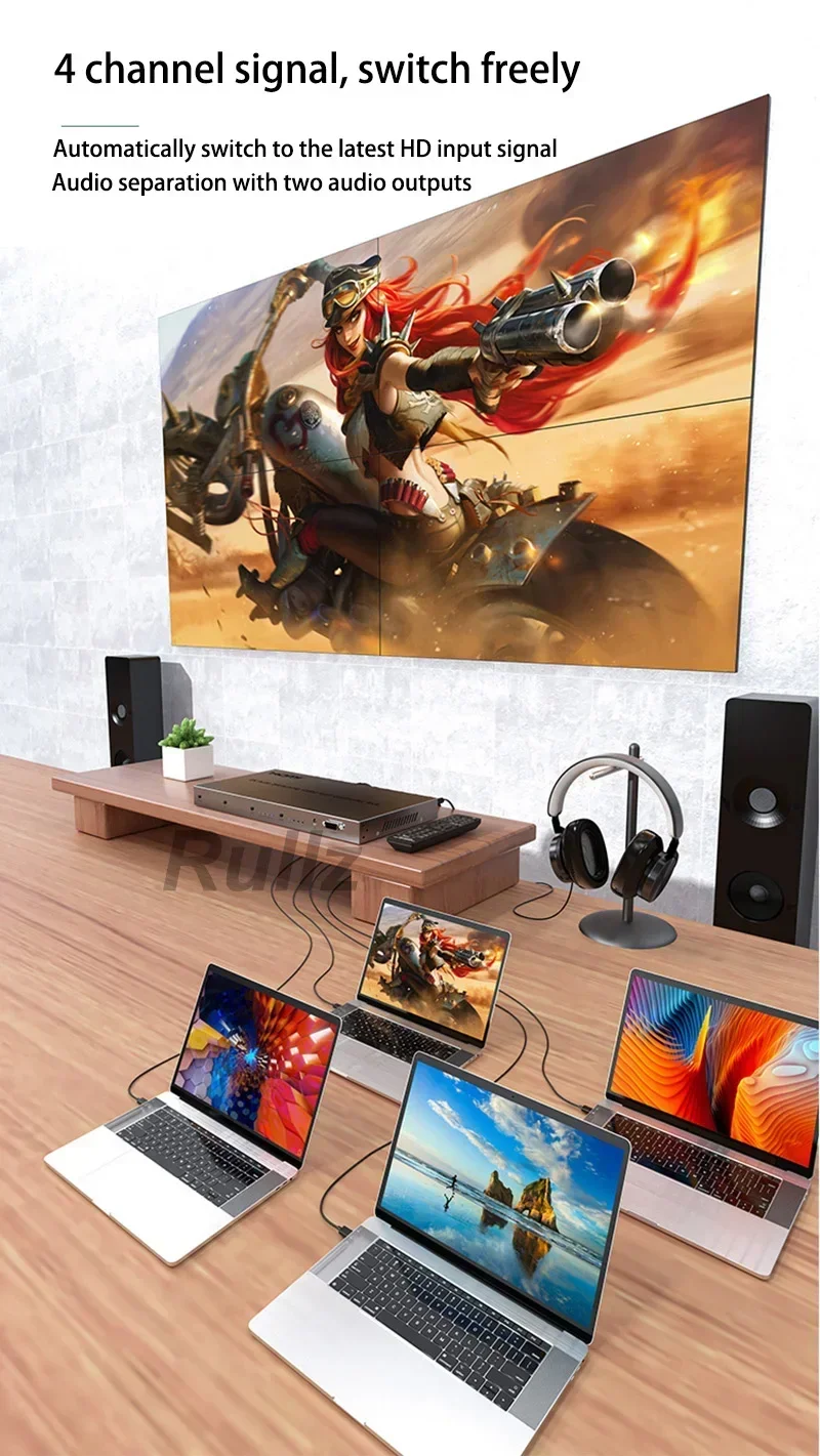 Auto Switching 4K 4x4 HDMI Vid - огляд і ціна Home Cinema Video Processor